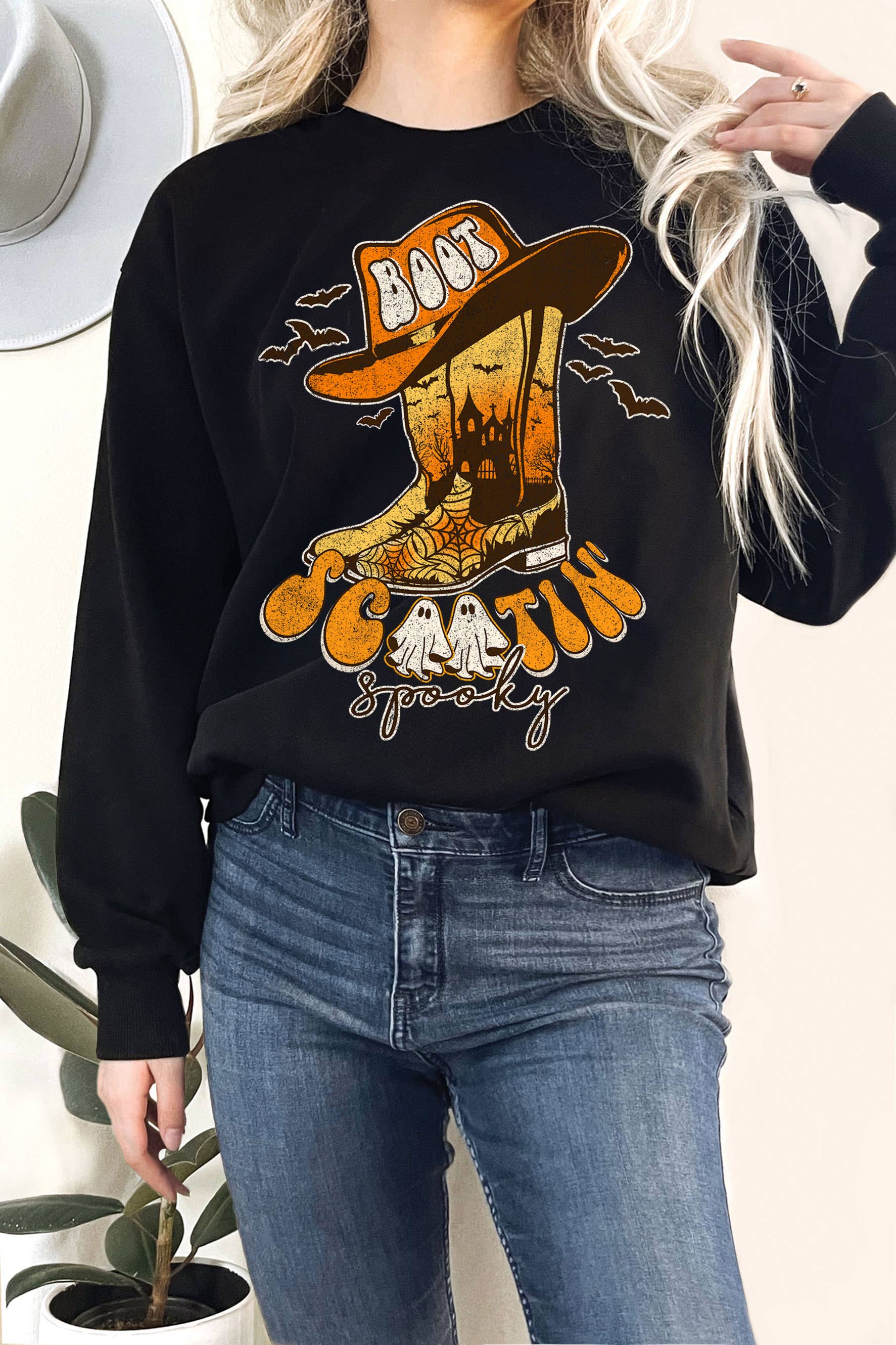 Boot Scootin' Spooky Graphic Terry Sweatshirts