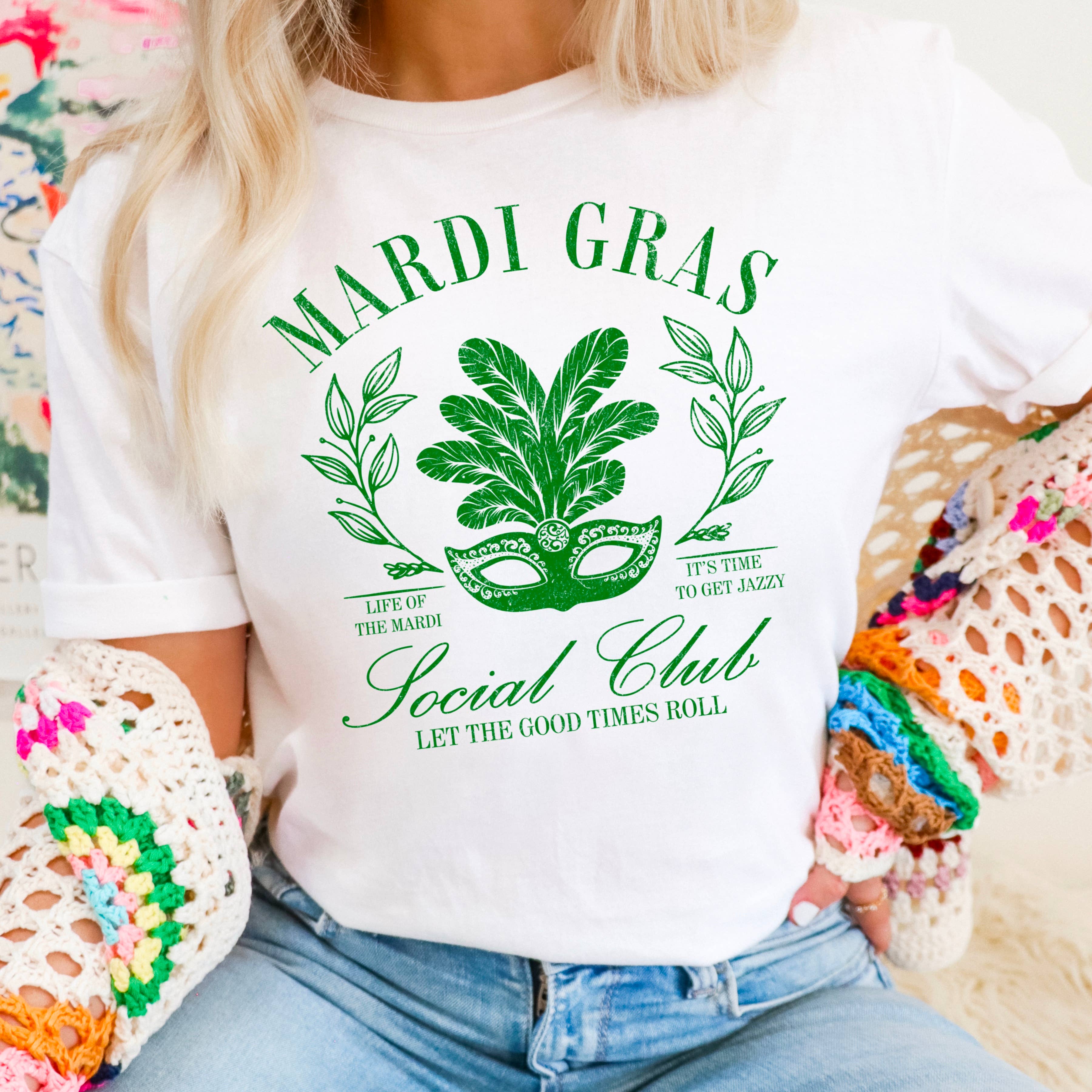 Mardi Gras Social Club Graphic Shirt  | Gildan