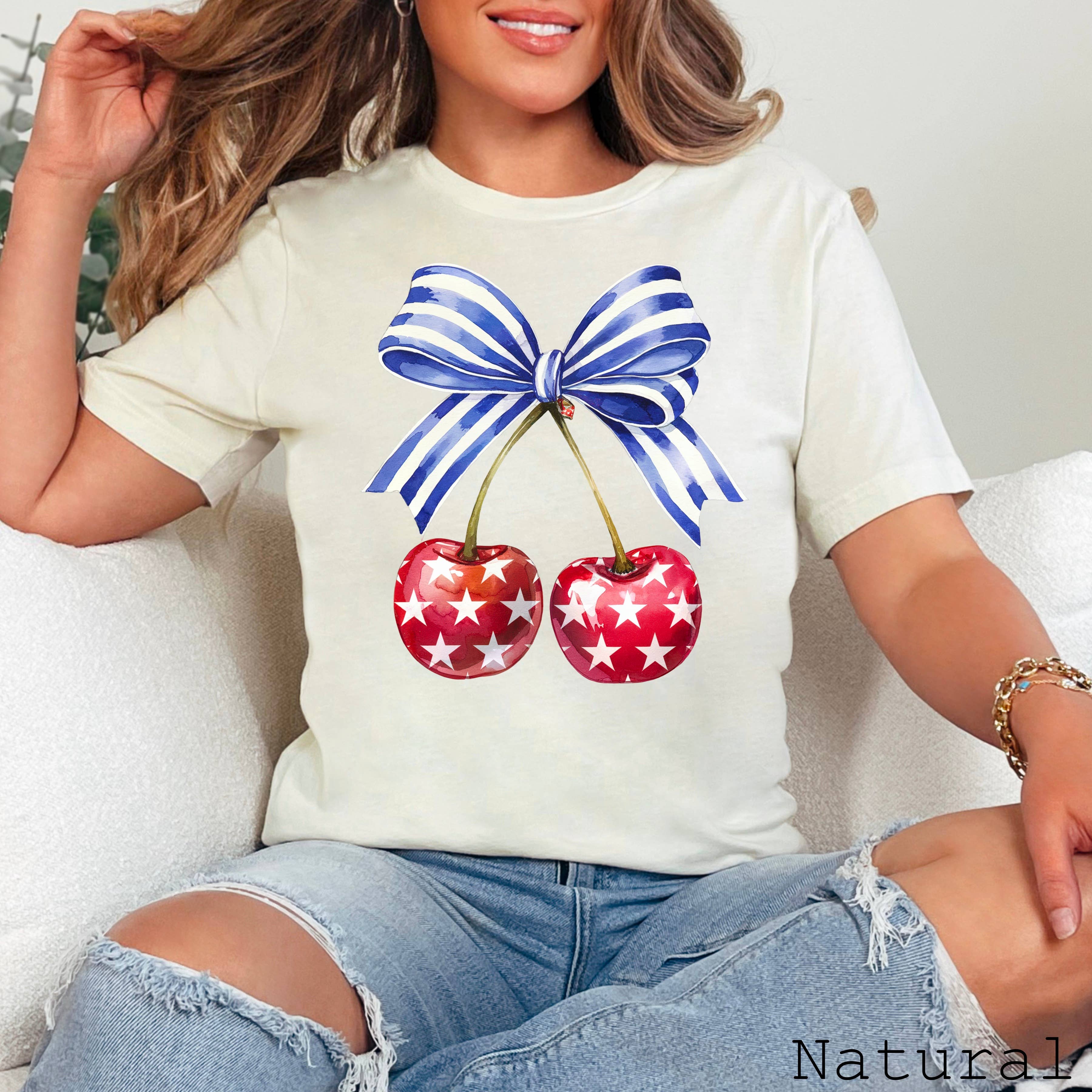 July 4th Graphic Tee | Coquette Cherries | Bella Canvas
