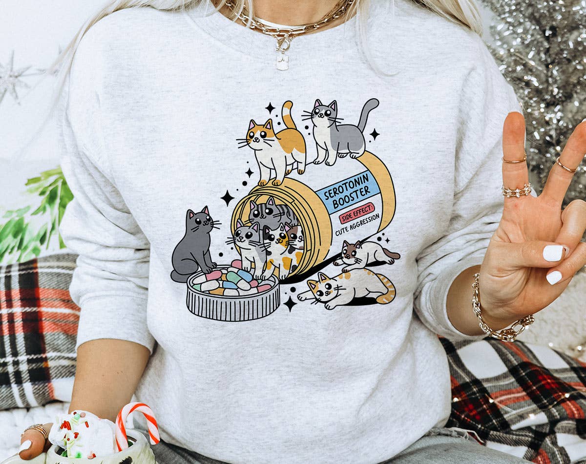 Serotonin Booster Cats - Cat Mental Health Sweatshirt