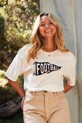 Football Mineral Washed Graphic Top - Oat Collective Label