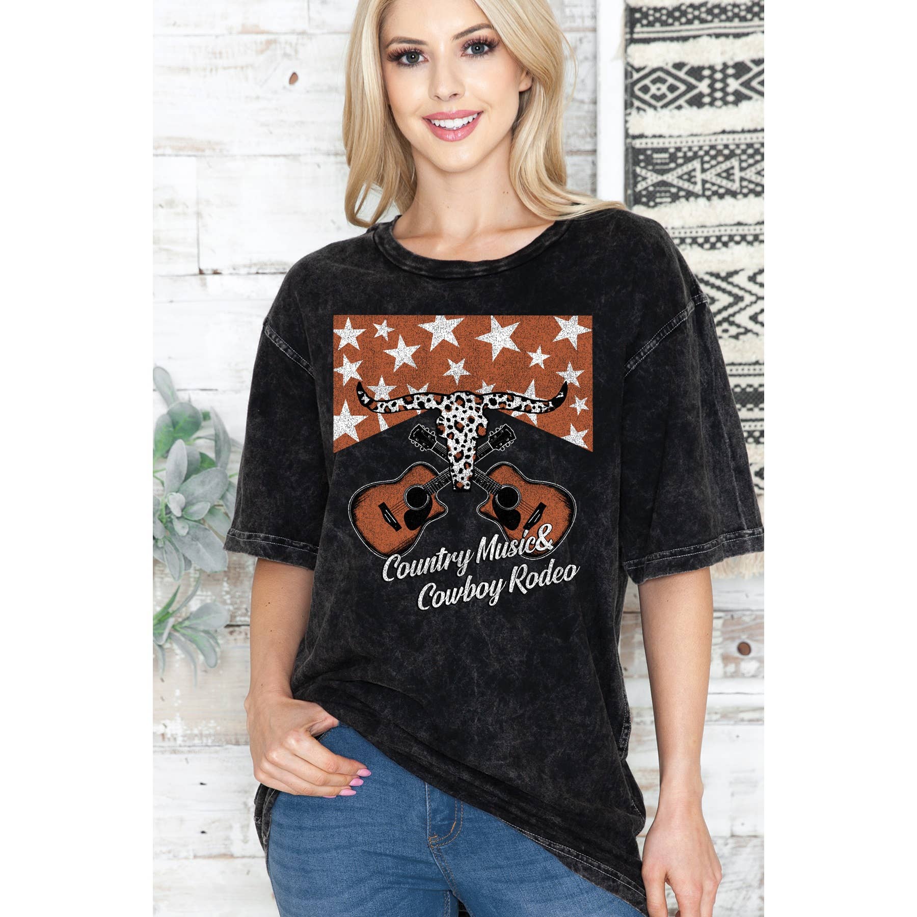 Country Music- Oversize Mineral Wash T