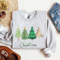 Merry Christmas Trees, Minimalist Classic, Winter Sweatshirt