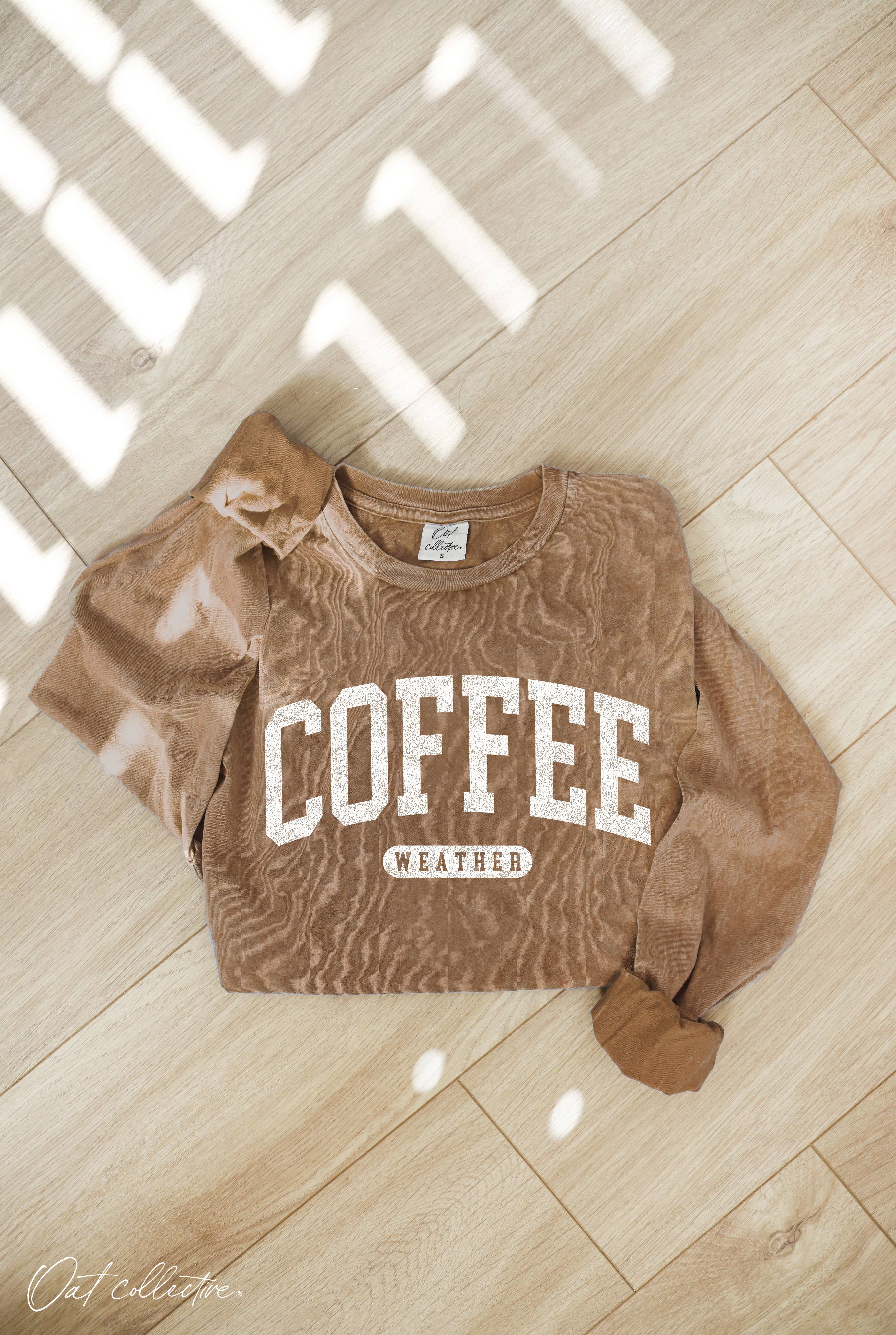 Coffee Weather  Mineral Washed Long Sleeve Graphic