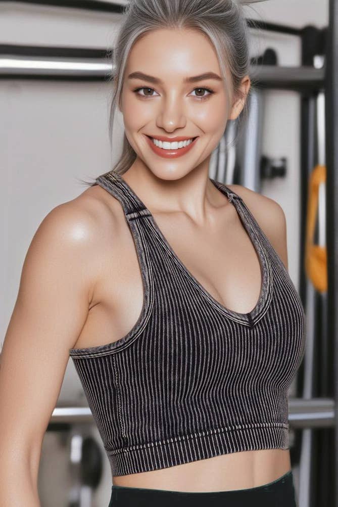 ..Washed Racerback Bra Top
