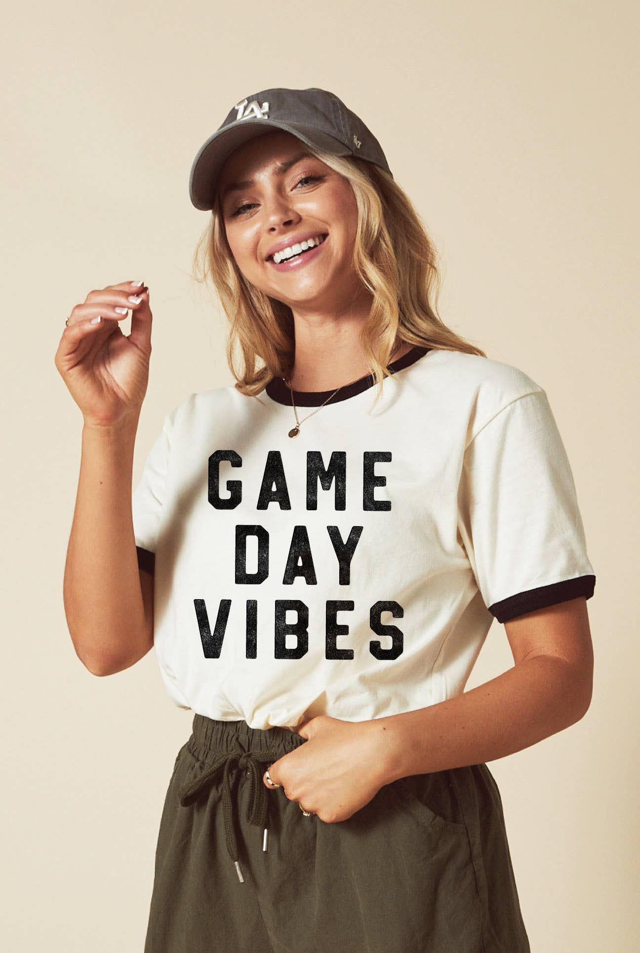 Game Day Vibes Ringer Graphic Top