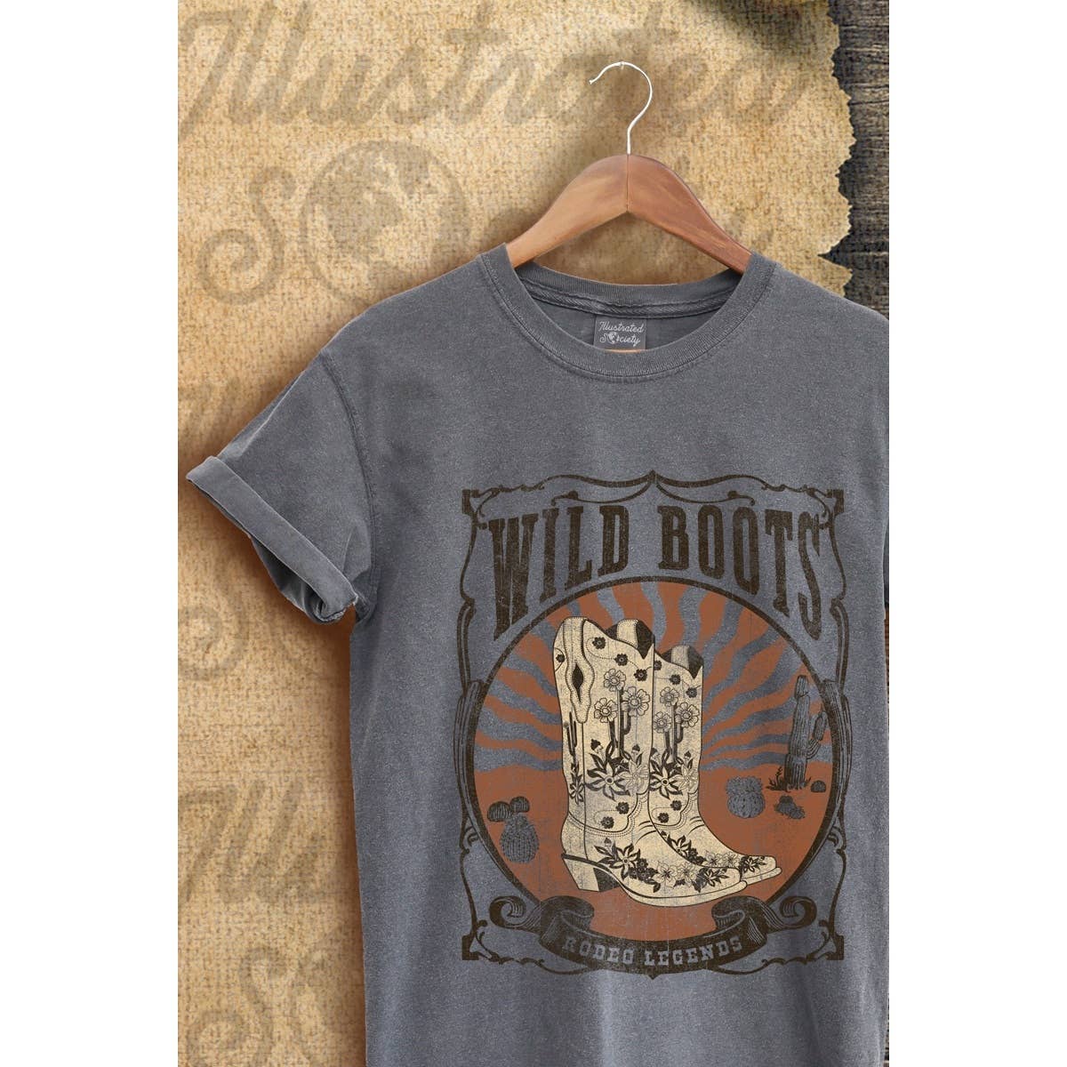 Wild Boot Rodeo Legend Vintage Graphic  Tee