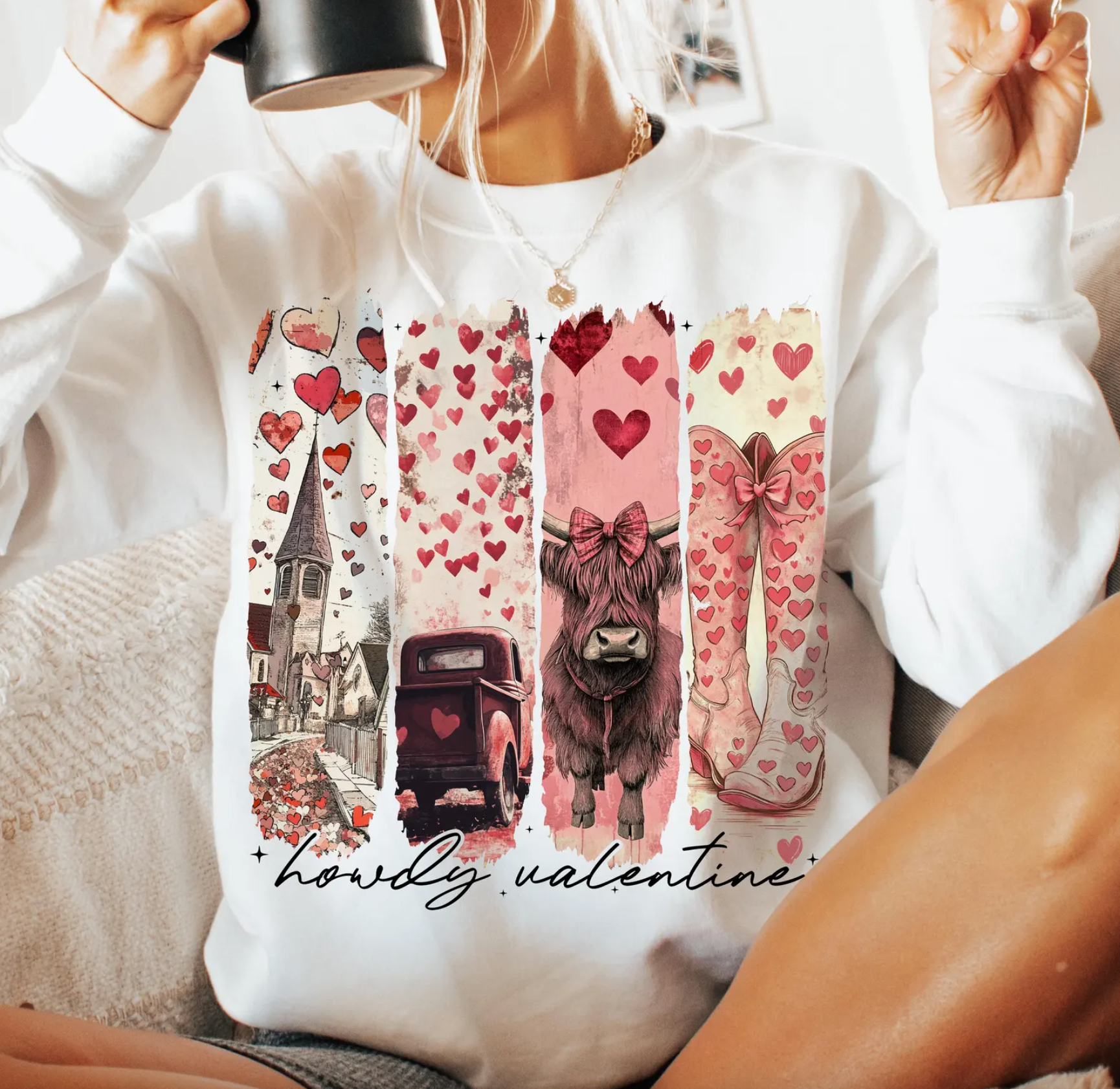 Howdy Valentine Coquette Tee or Sweatshirt