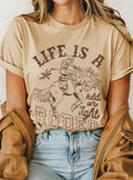 Life Is A Rodeo Cowboy Hold On Tight Graphic T-Shirts