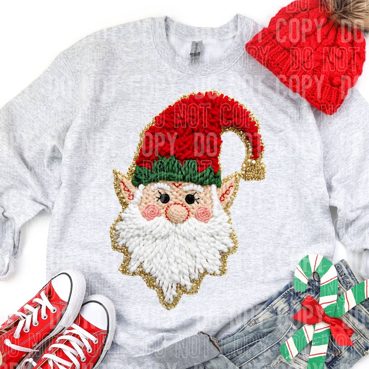 Faux Yarn Christmas Elf Sweatshirt
