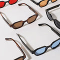 Narrow Rectangle Frame Sunglasses with Tinted Lenses