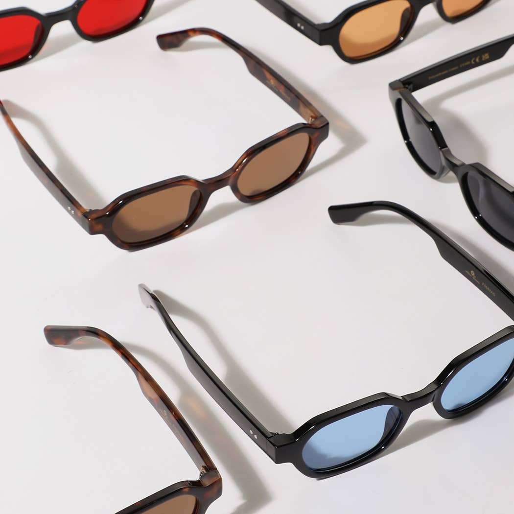 Narrow Rectangle Frame Sunglasses with Tinted Lenses