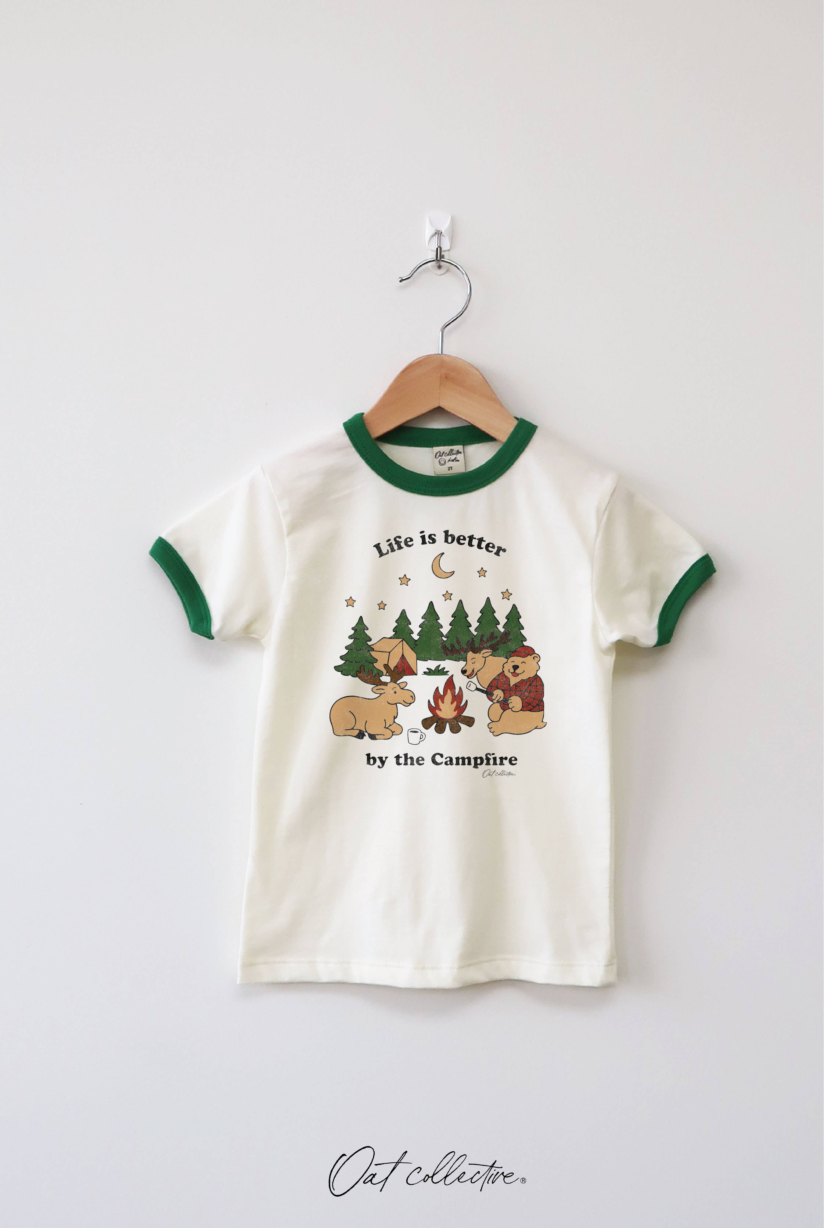 Life Is Better By the Campfire Toddler Unisex Ringer Top
