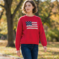 0225 American Flag Crew Neck Sweater SI-28851