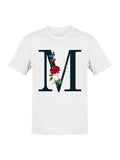Floral Monogram M with Butterfly Accent Women's T-Shirt