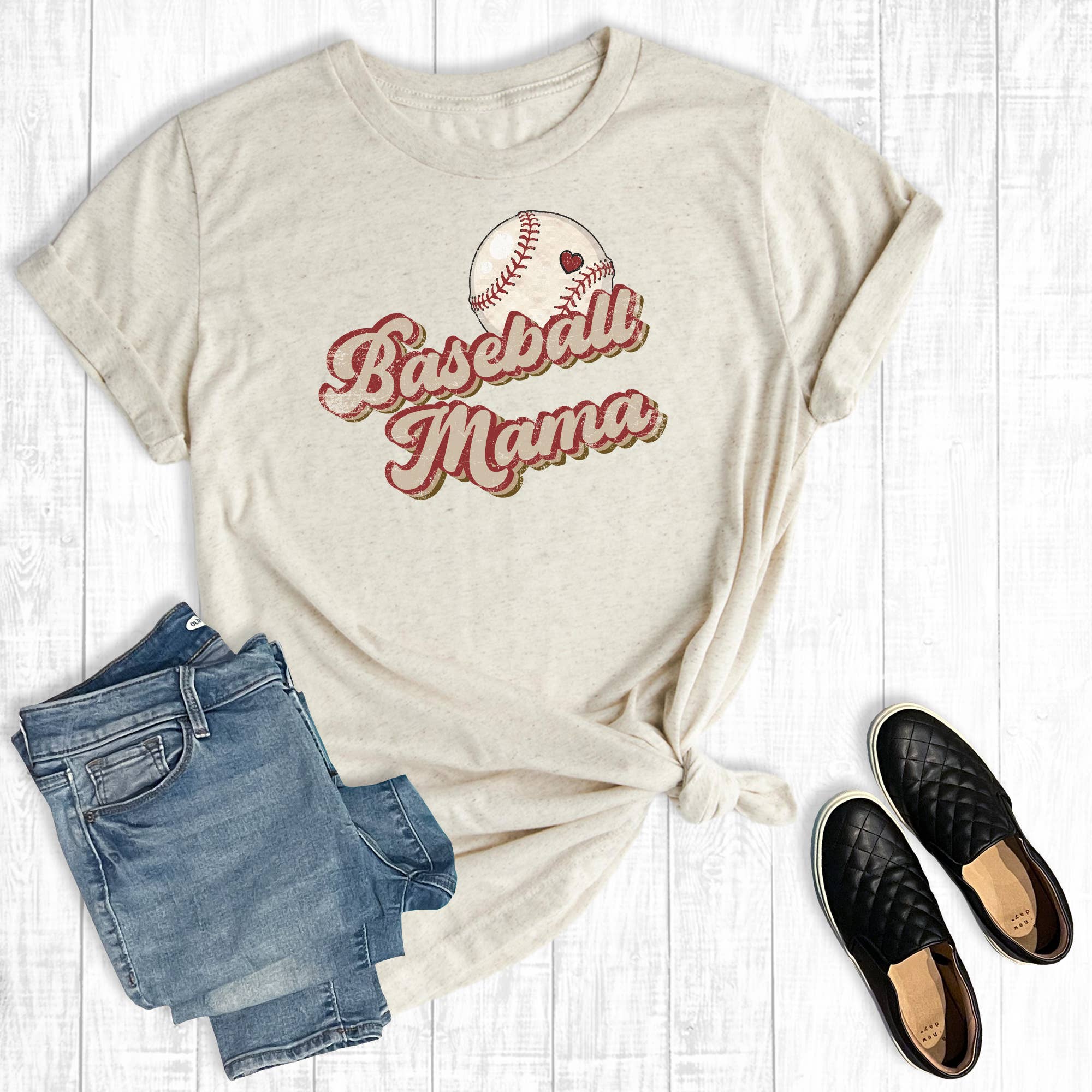 Vintage Baseball Mama Graphic Tee