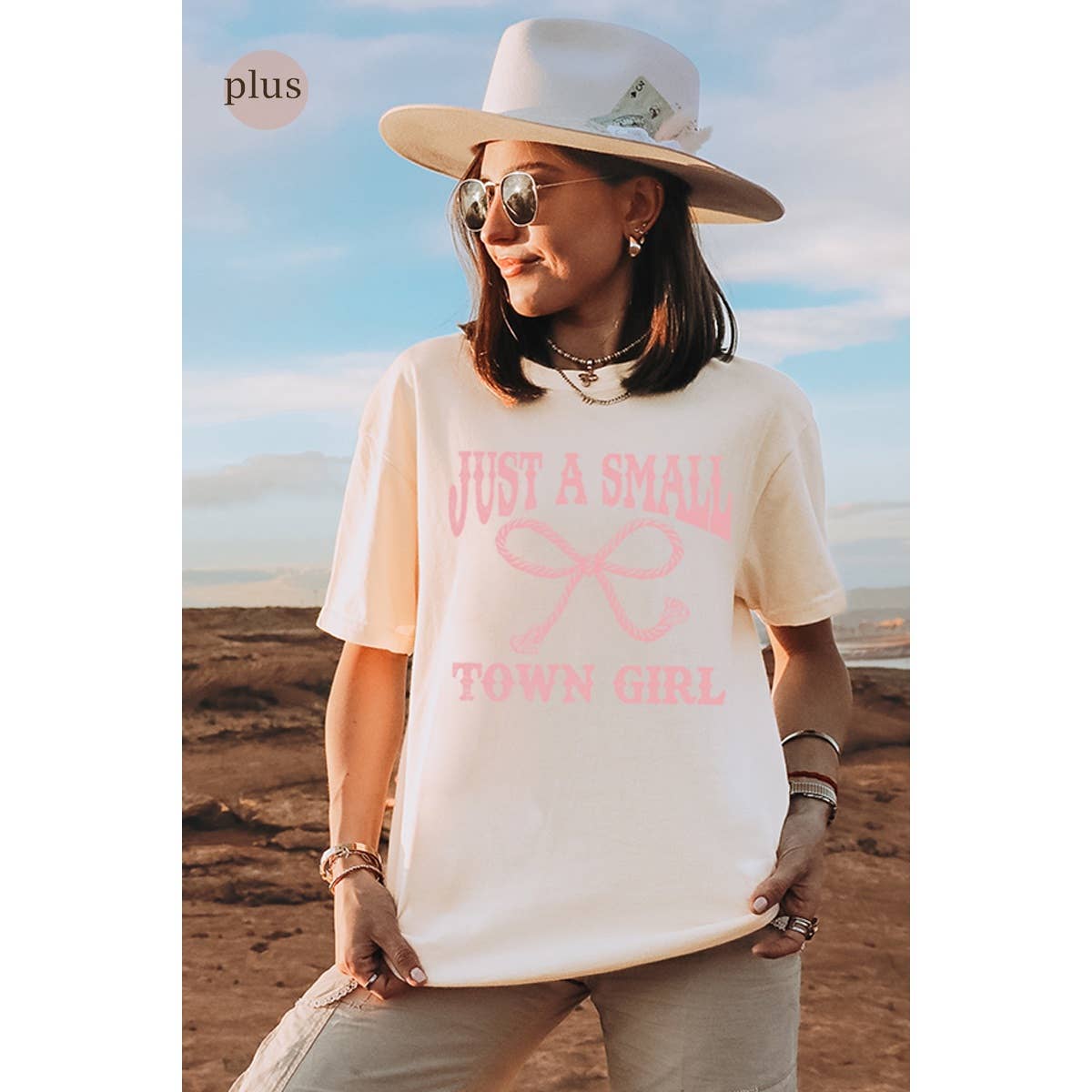 Just A Small Town Girl Vintage Graphic Plus Tee