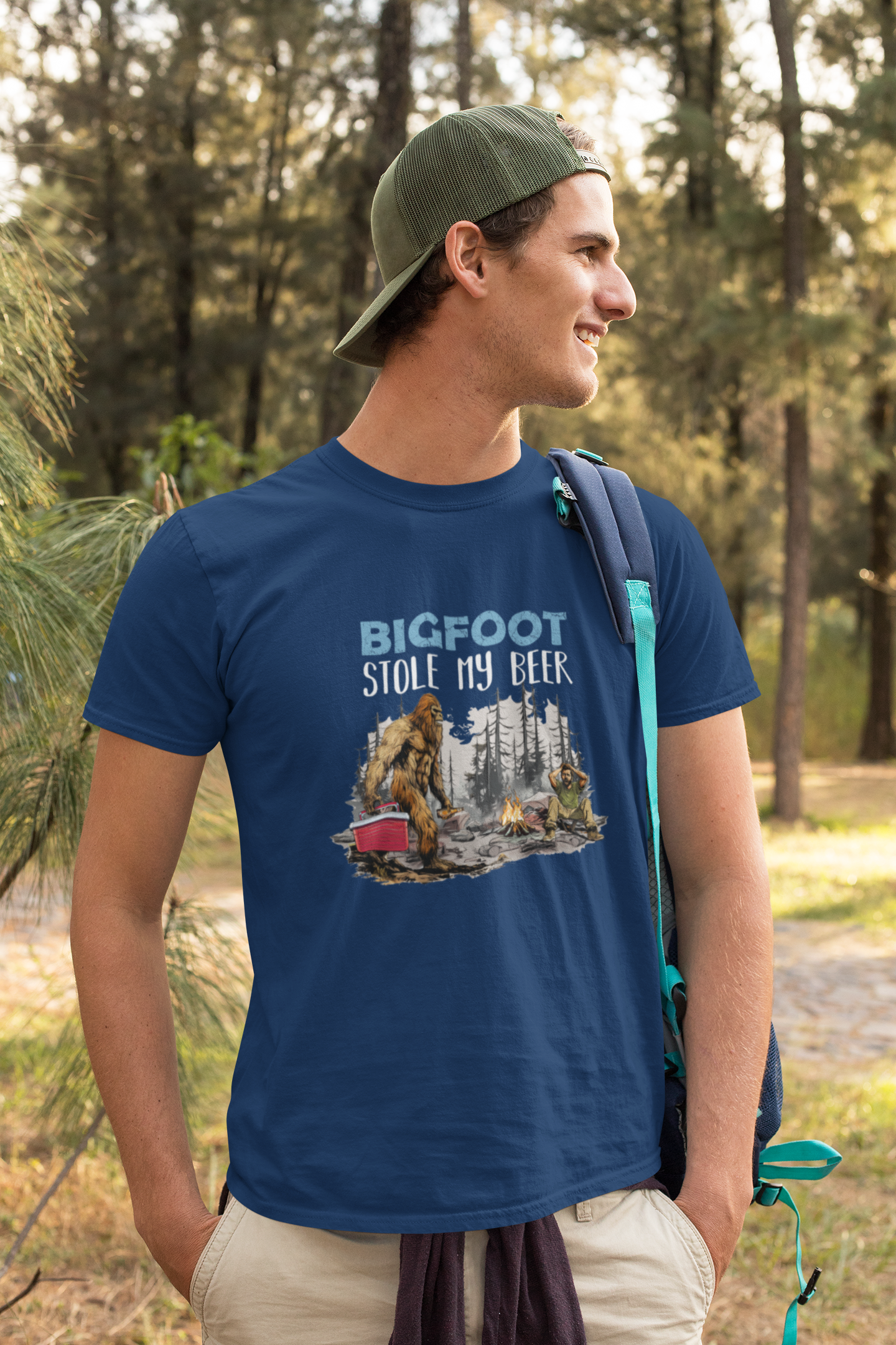 Bigfoot Stole My Beer T-Shirt (Navy Blue)