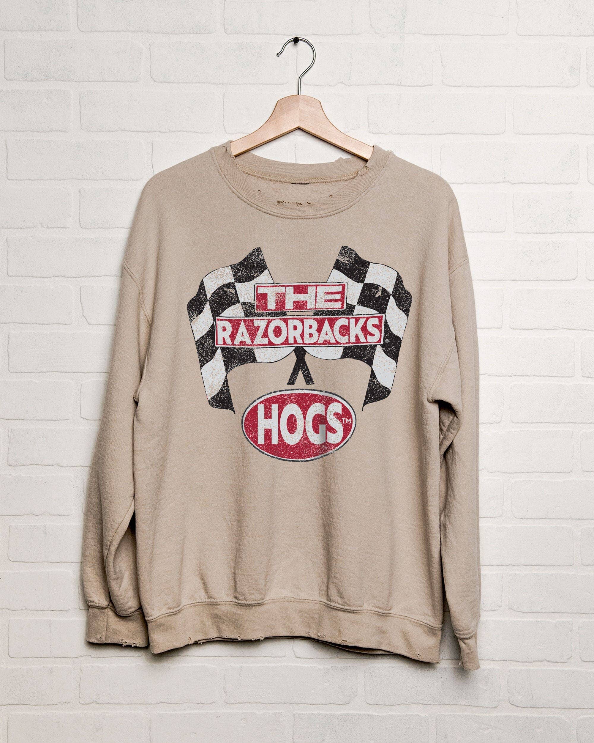 Arkansas Razorbacks Cars Sand Thrifted Sweatshirt