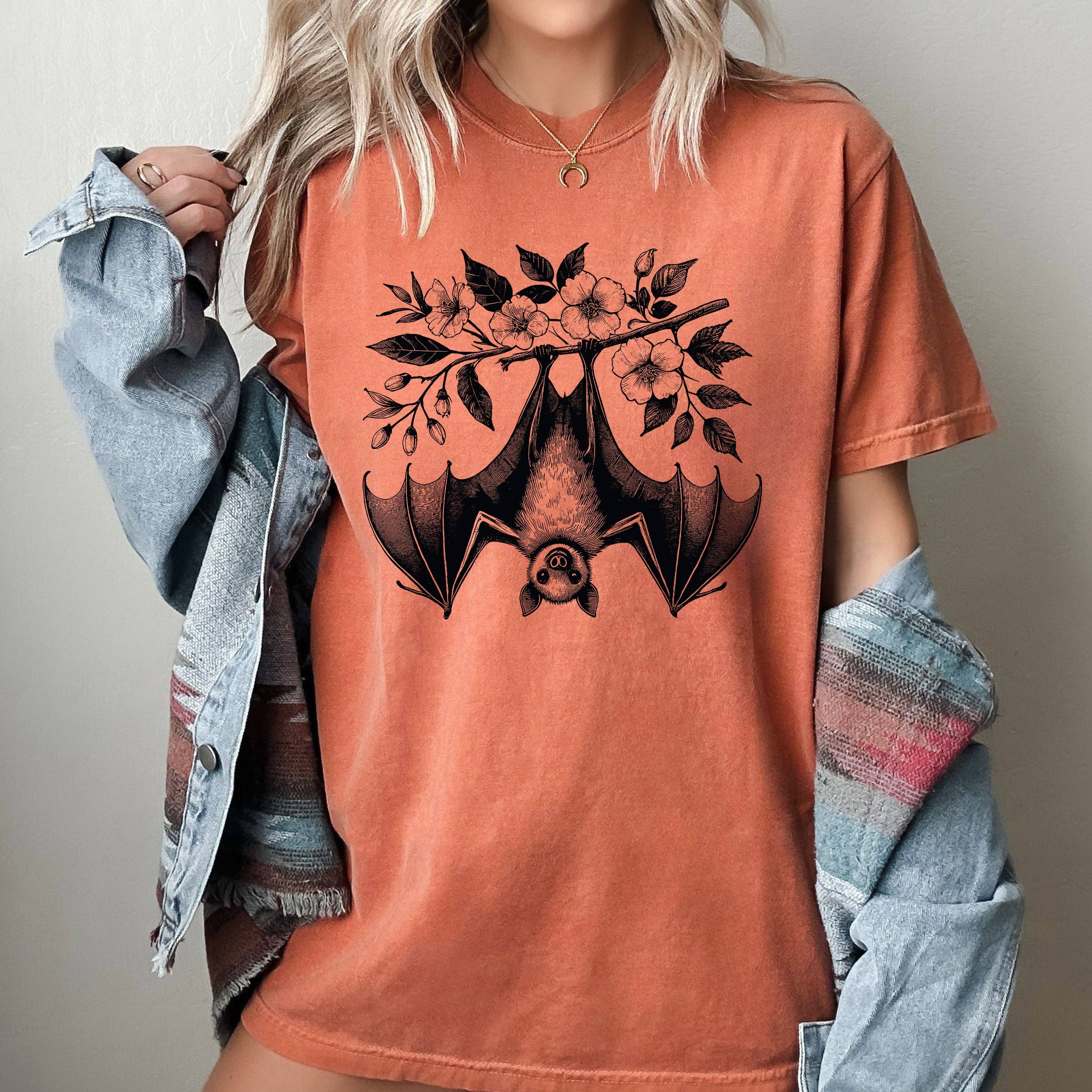 Hanging Bat, Vintage, Ghost, Western, Halloween Tshirt