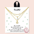 Gold-Dipped Layered Pearl Necklace - Triple Layered Chain