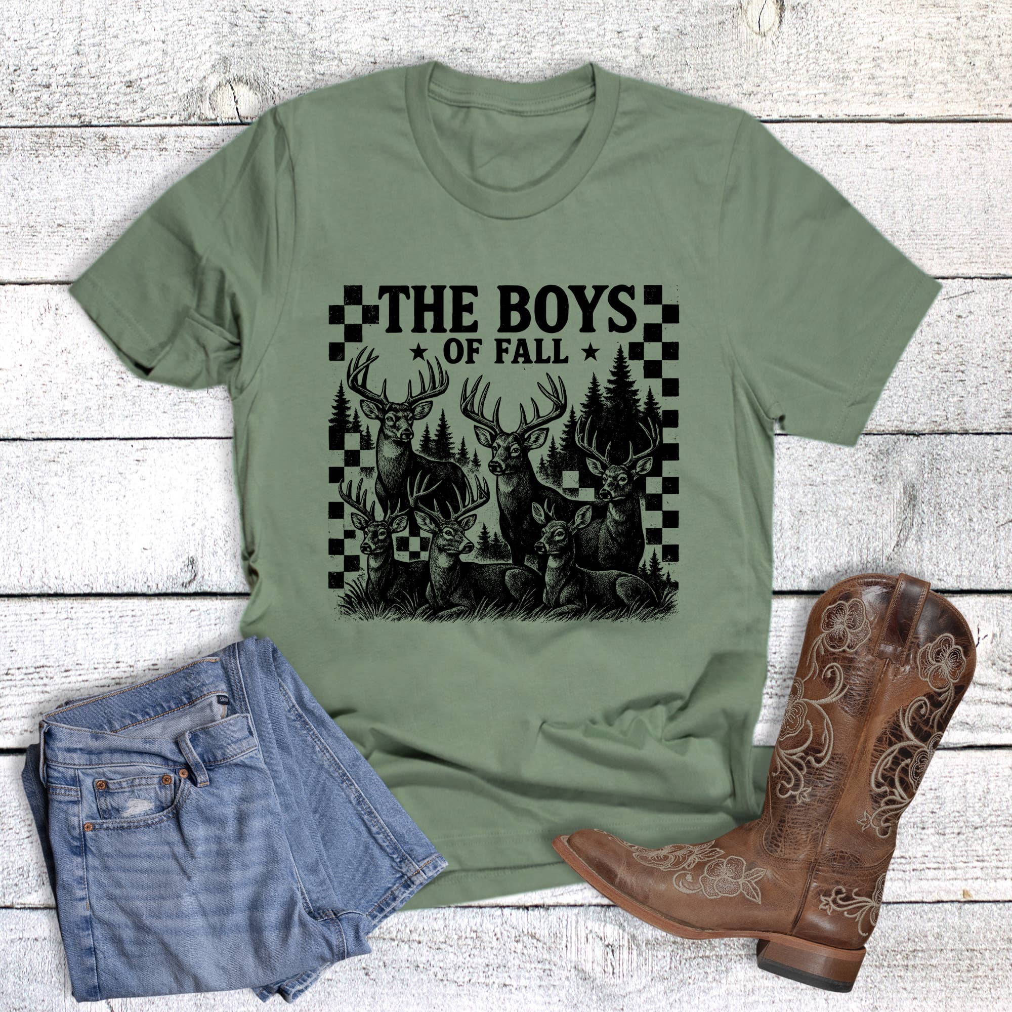 Hunting Deer the Boys of Fall Graphic Tee