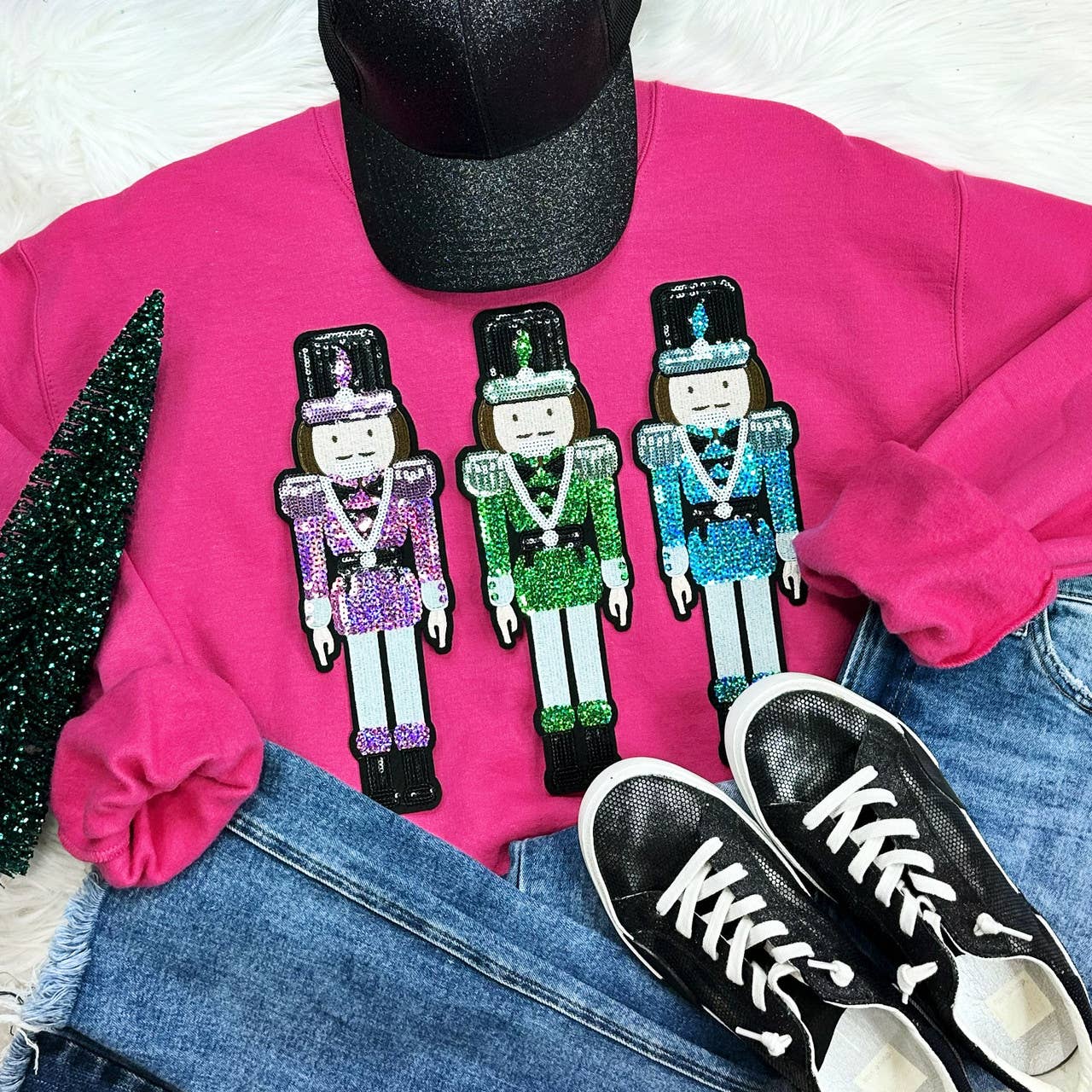 Sequin Nutcrackers Bundle Heliconia Crewneck Sweatshirt