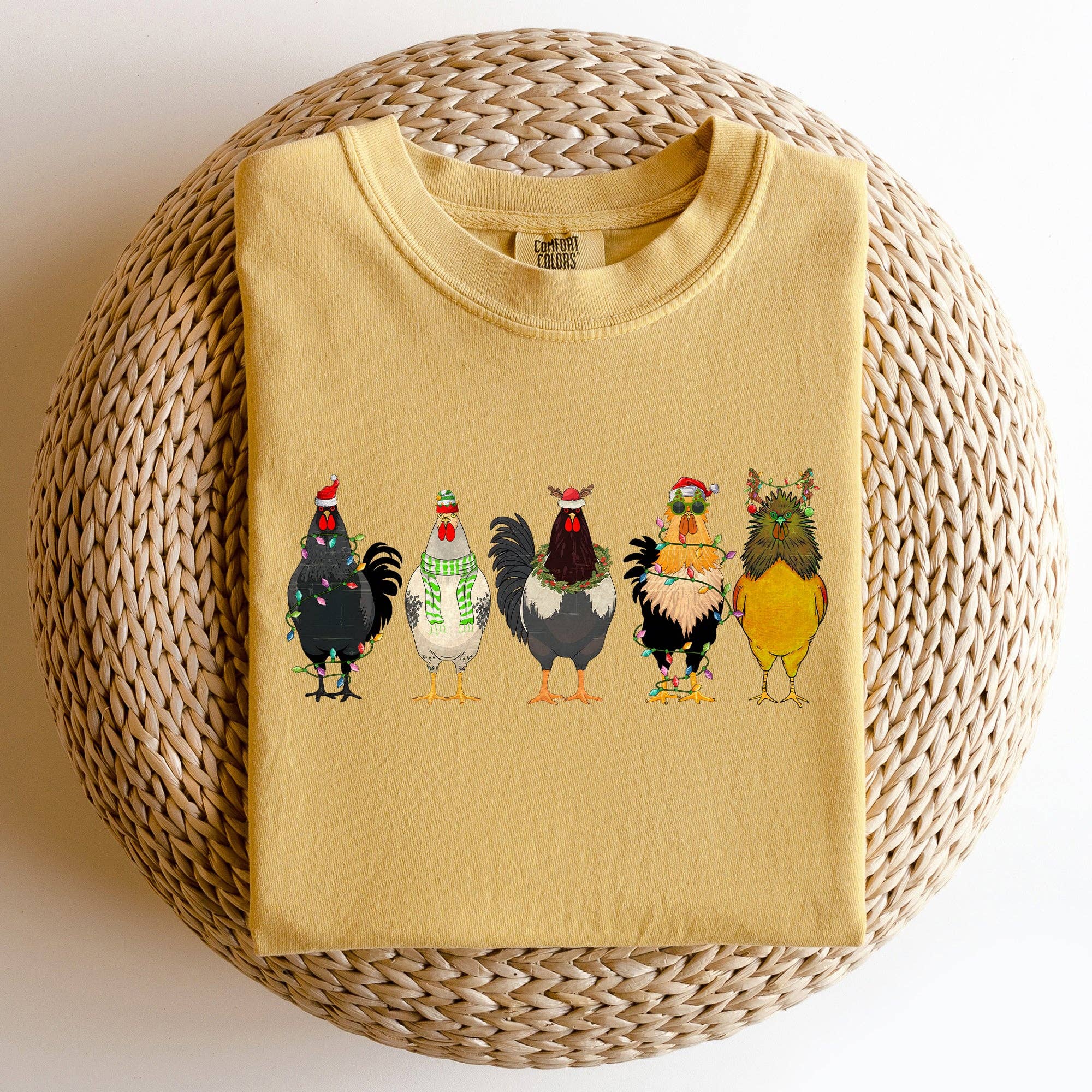 Christmas Chickens, Chicken Lovers, Santa, Farm Life Tshirt