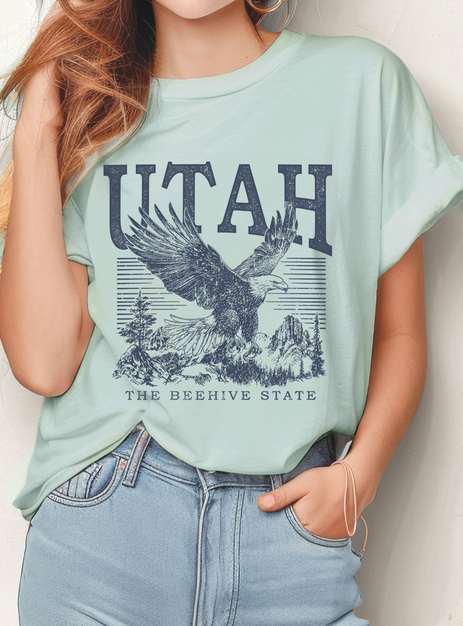 Utah Eagle the Beehive State Graphic Tshirts