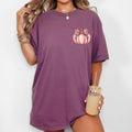 Pink Pumpkin Coquette Pocket Print  Western Halloween Tshirt