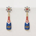 USA Cubic Zirconia Studded Hooplet Earrings