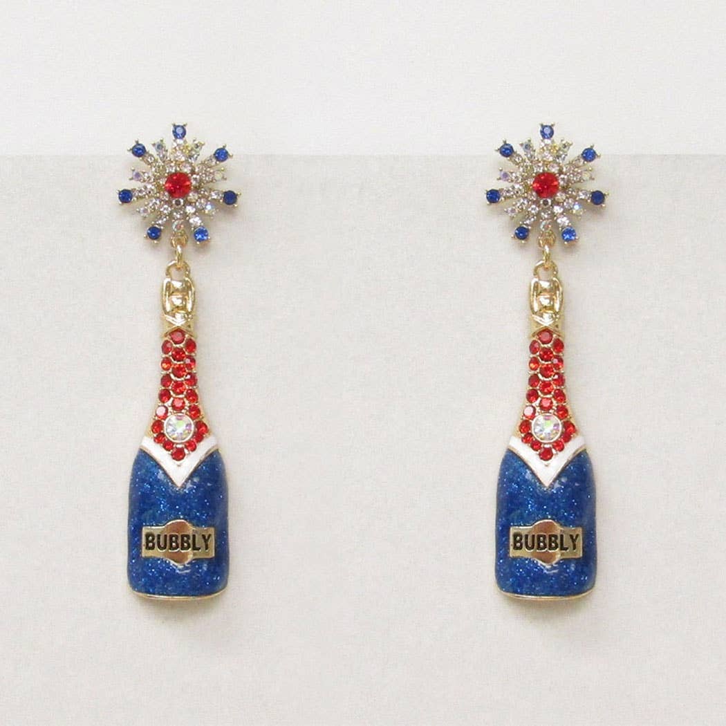 USA Cubic Zirconia Studded Hooplet Earrings