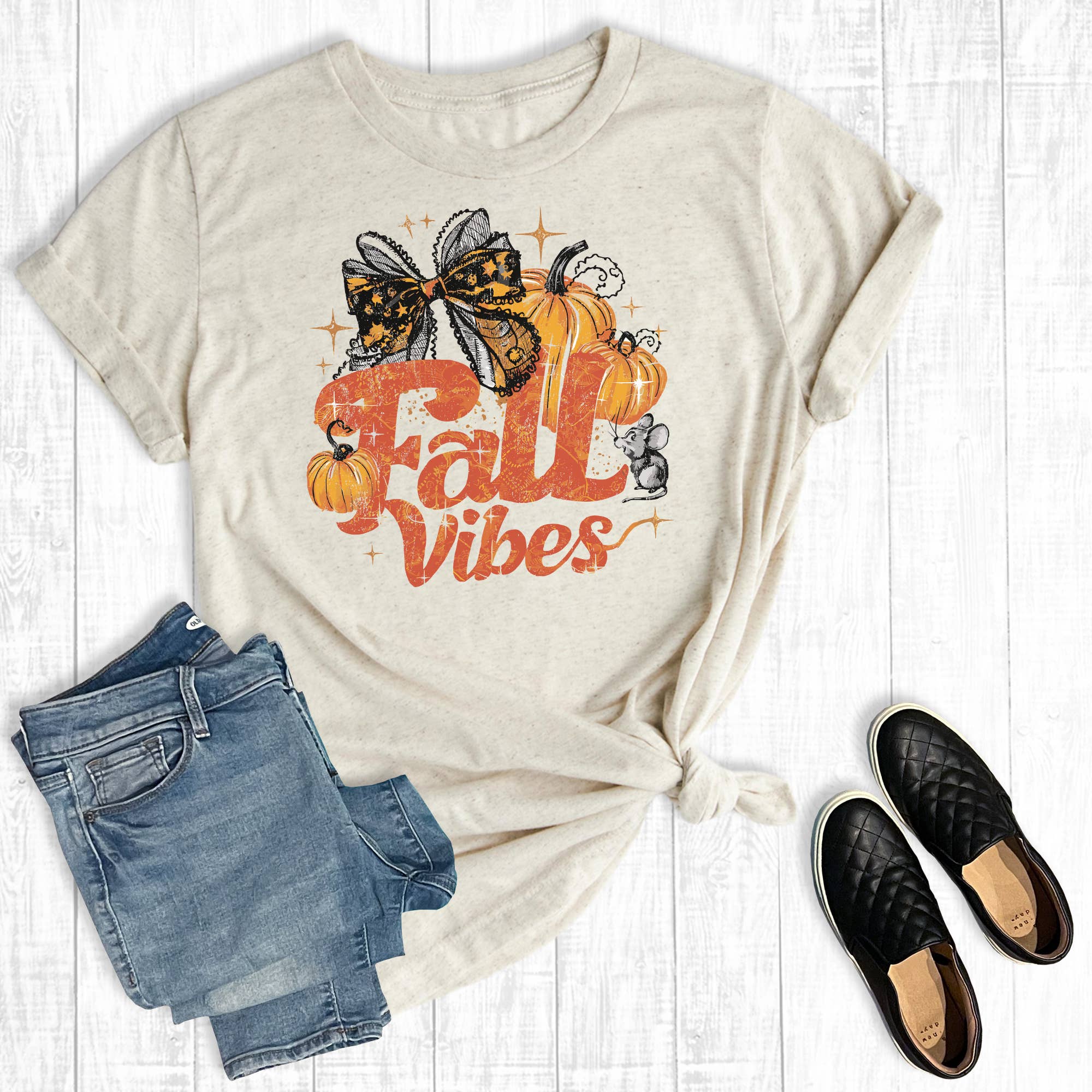 Coquette Bow Fall Vibes Graphic Tee