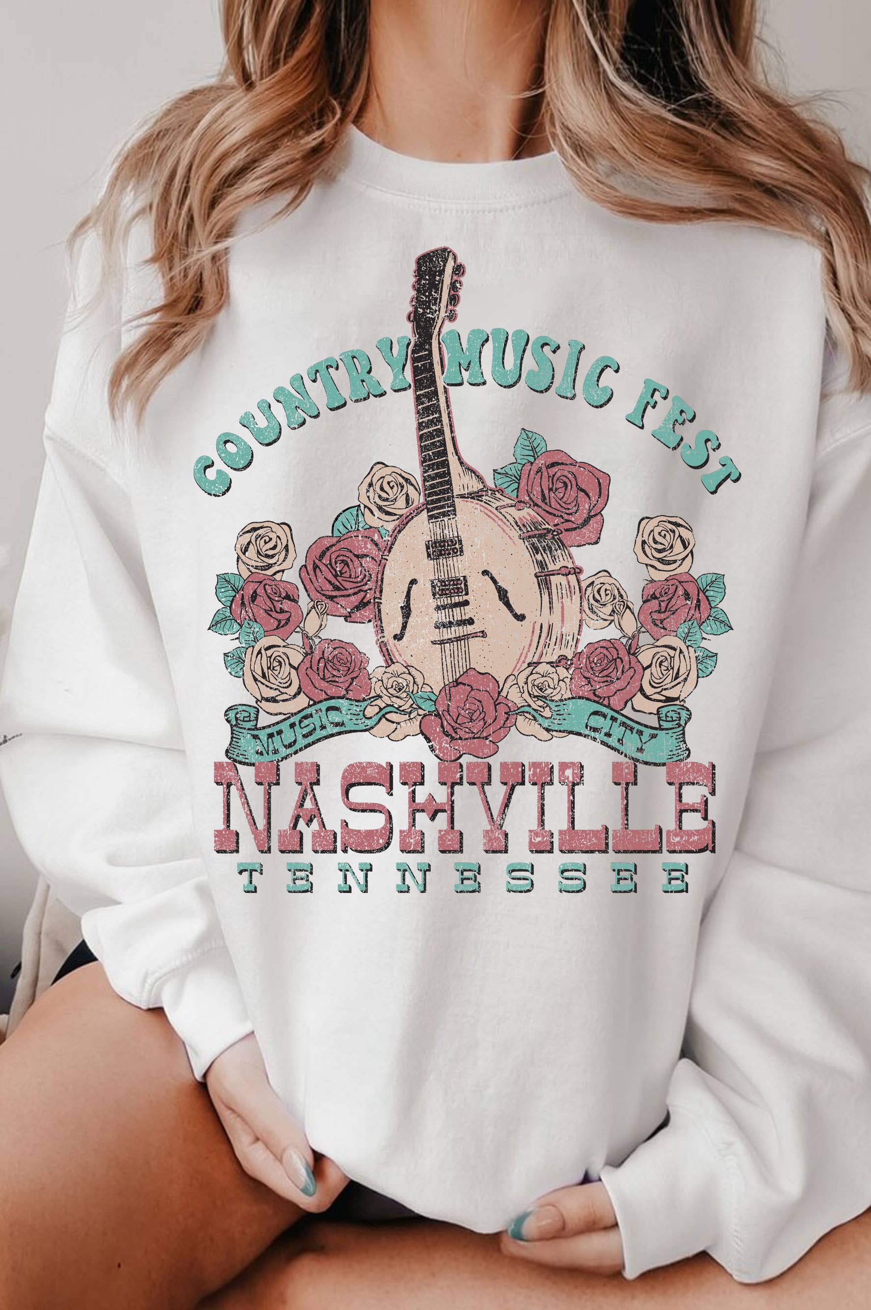 Country Music Festival Nashville Graphic Brushed Sweatshirts