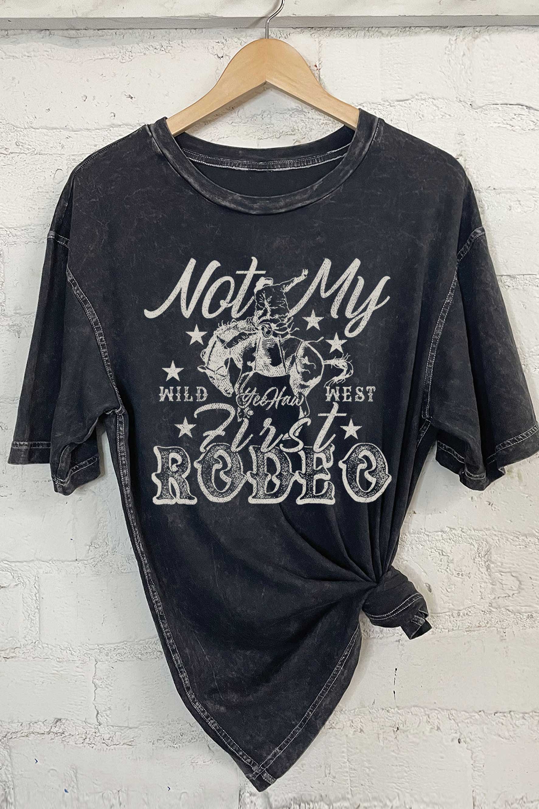 Not My First Rodeo Mineral Graphic Oversized Tshirts