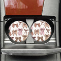 Fall Bow Coquette Car Coasters, Girly Car Coaster, Brown