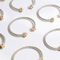 Braided Bangle Color Rhinestone Edge Cuff Bracelet