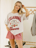 Ou Oklahoma Sooners Patches 25 Ash Gray Thrifted Tee