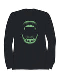 Neon Vampire Fang Design Men's Sweatshirt