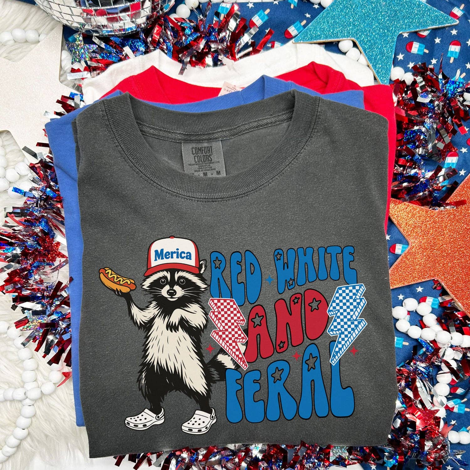 Red White & Feral Tee