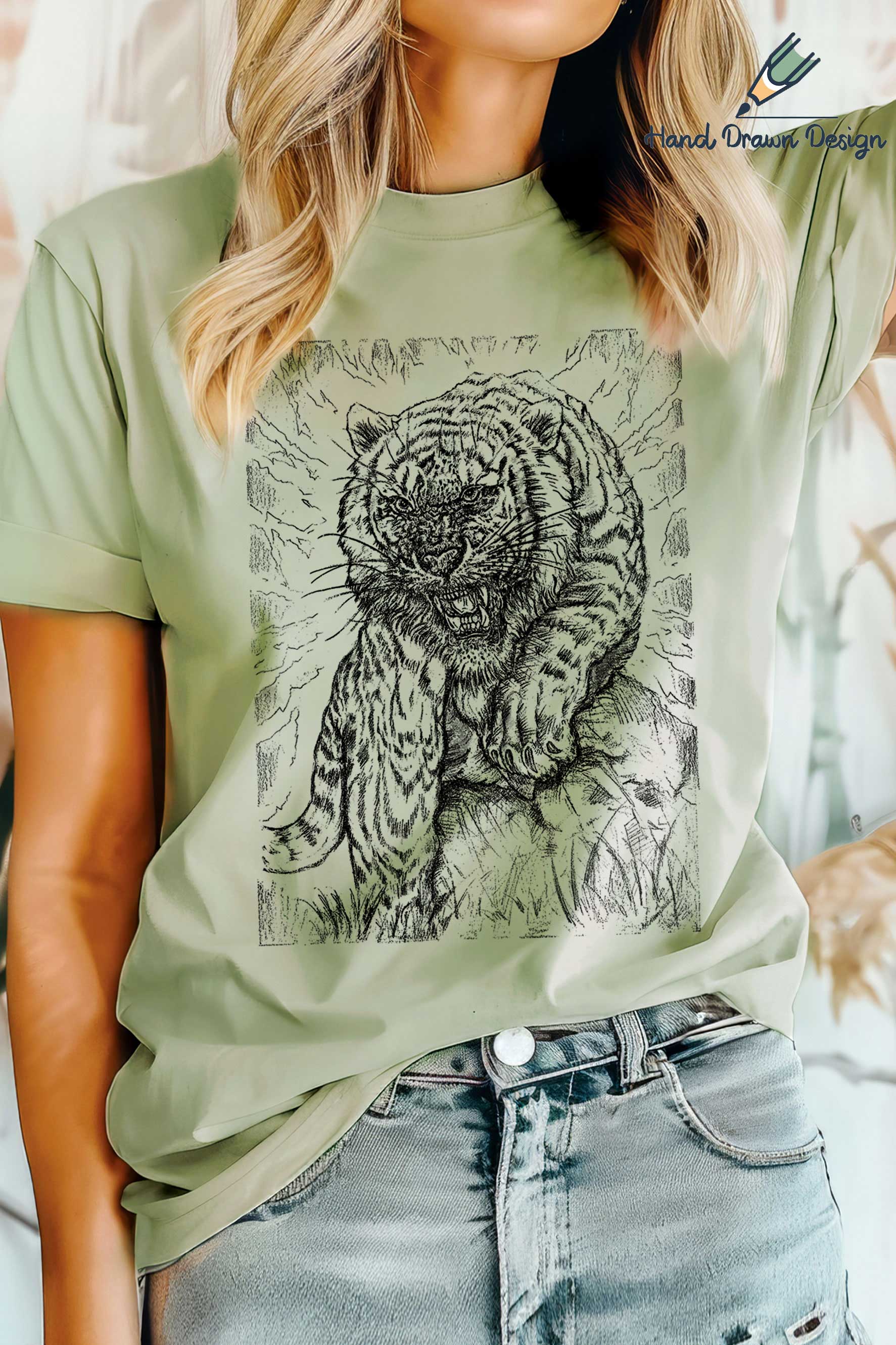 Tiger Hand Drawn Graphic Tshirts