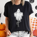 Ghost in Boots Retro Western Halloween T-Shirt