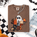 Ghost, Faux Quilt, Halloween, Cute, Trad Fall Autumn T-Shirt