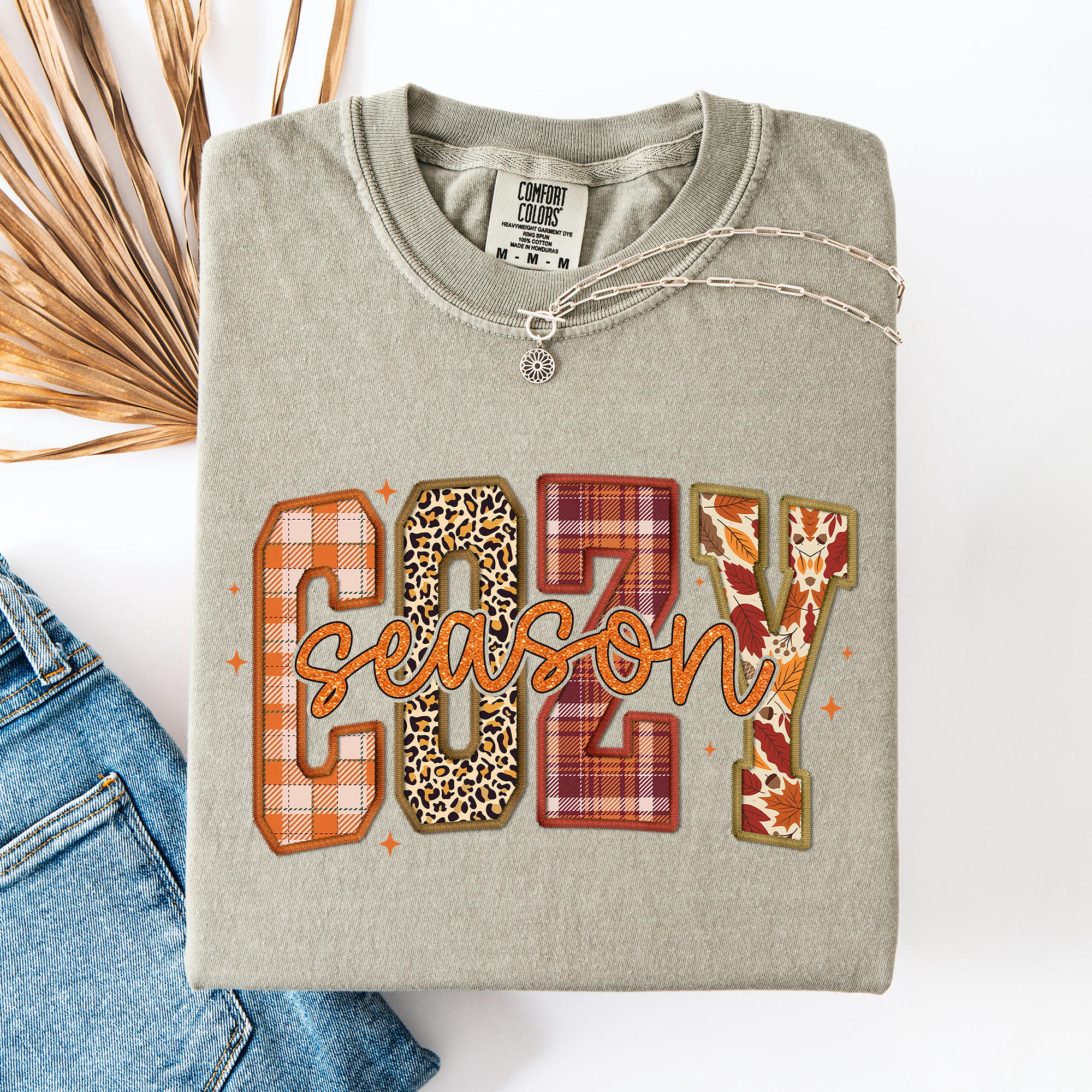 Cozy Season Patterns Fall Vibes Retro Autumn Pumpkin T-Shirt