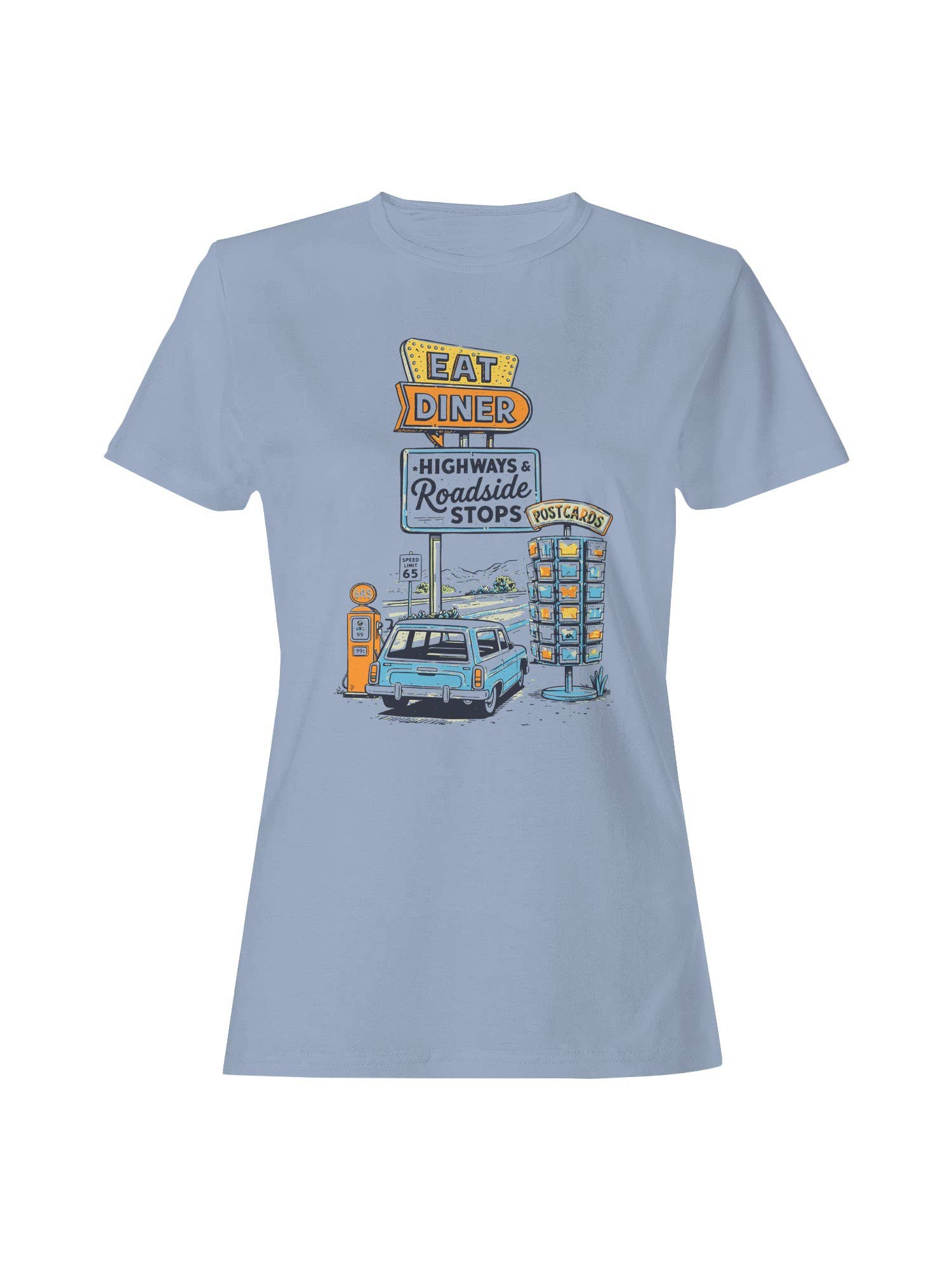 Roadtrip USA Retro Highways & Diner Design Women's Tee
