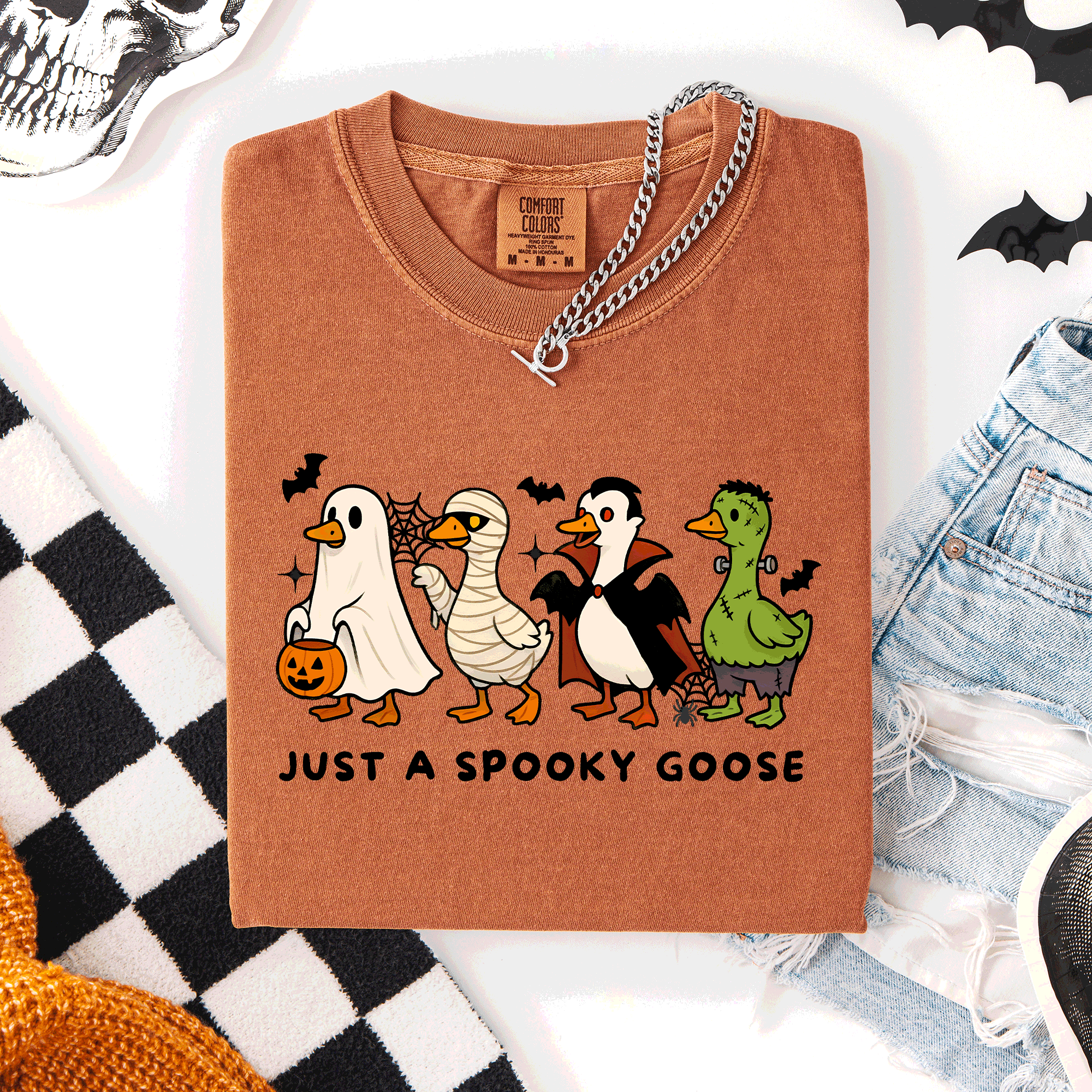 Just A Spooky Goose, Dracula, Vampire Halloween T-Shirt