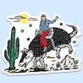 Armadillo Cowboy Sticker Decal, Funny Sticker, Western