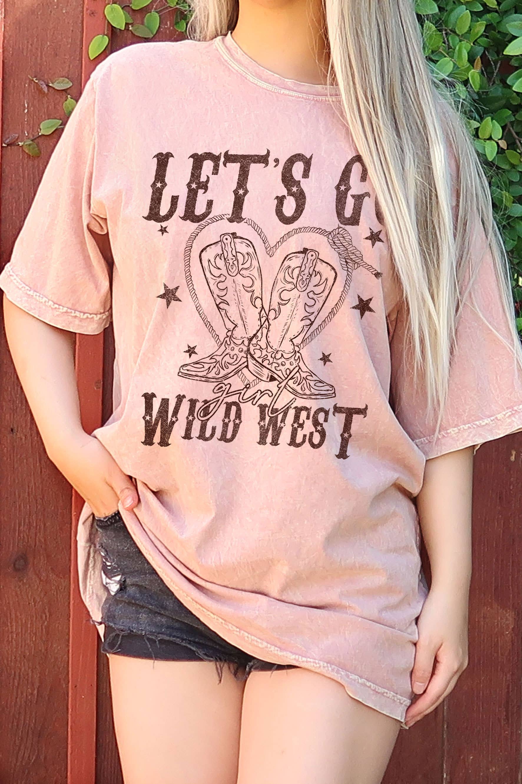 Let's Go Girl Oversize Mineral Graphic Tshirts