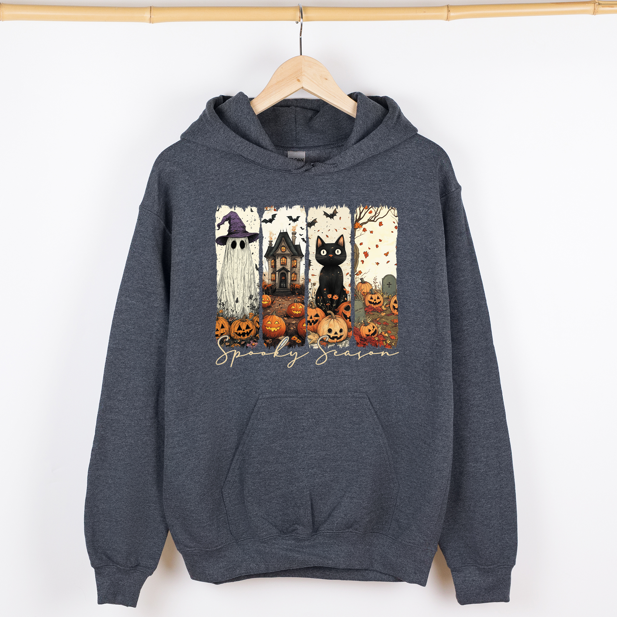 Spooky Season Halloween, Cat, Ghost Autumn, Fall Hoodie