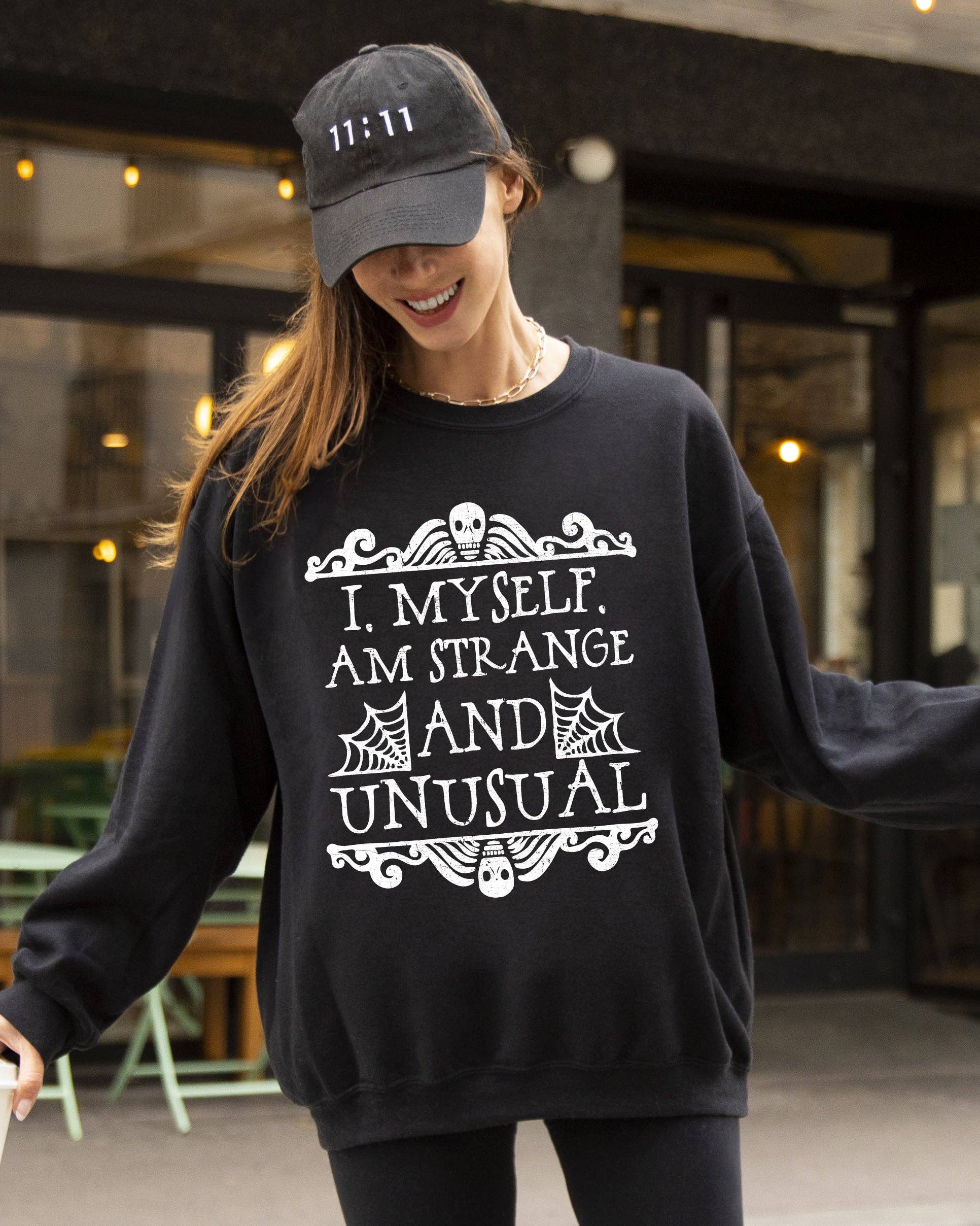Strange and Unusual, Skeleton, Ghost Halloween Sweatshirt